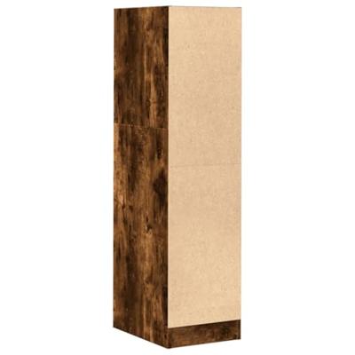 Apothekerskast 30x41x118 cm bewerkt hout gerookt eikenkleurig - thumbnail