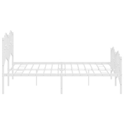 Bedframe met hoofd- en voeteneinde metaal wit 160x200 cm Bedframe met hoofd- en voeteneinde metaal wit 160x200 cm