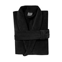 Seahorse badstof badjas Pure zwart - thumbnail