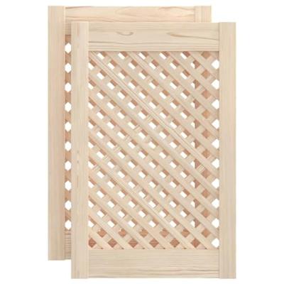 VidaXL Kastdeuren met latwerk 2 st 39,5x61,5 cm massief grenenhout VidaXL Kastdeuren met latwerk 2 st 39,5x61,5 cm massief grenenhout