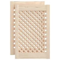 Kastdeuren met latwerk 2 st 39,5x61,5 cm massief grenenhout - thumbnail