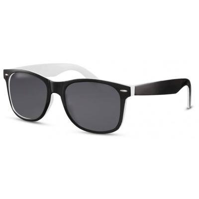 CWI zonnebril heren wayfarer zwart wit/smoke (CWI2501)