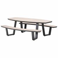 Garden Impressions Sarria picknick set ovaal 220 x 193 - donker grijs - thumbnail