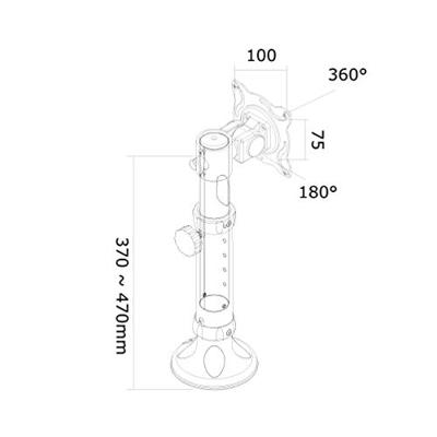 Neomounts FPMA-C050SILVER TV-plafondbeugel In hoogte verstelbaar 25,4 cm (10) - 76,2 cm (30) Kantelbaar en zwenkbaar