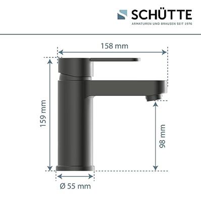 Wastafelkraan Schutte Elephant Mengkraan Eéngreeps Grafiet Mat Inclusief Click Waste Wastafelkraan Schutte Elephant Mengkraan Eéngreeps Grafiet Mat Inclusief Click Waste