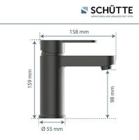 Wastafelkraan Schutte Elephant Mengkraan Eéngreeps Grafiet Mat Inclusief Click Waste - thumbnail