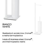 Vrijstaand Closetrol- en Borstelhouder Sapho Trilly Mat Wit - thumbnail