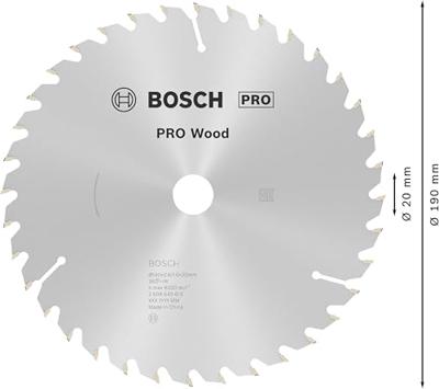 Bosch Accessories Optiline 2608640613 Hardmetaal-cirkelzaagblad 190 x 20 x 2.6 mm Aantal tanden: 36 1 stuk(s)