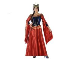 Kostuums voor Volwassenen 113916 Rood Marineblauw Middeleeuwse Koningin - Maat: XS/S - Maat: XS/S - thumbnail