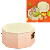 Octagon sieraden afwerking opslag houten doos verpakking Gift Box grootte: 9.7 x10x 5.1 cm (houten kleur) - thumbnail