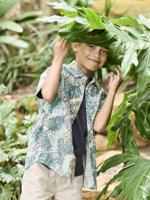 Jongenshemd met korte mouwen groen, bedrukt - thumbnail