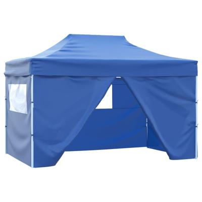 Vouwtent pop-up met 4 zijwanden 3x4,5 m blauw