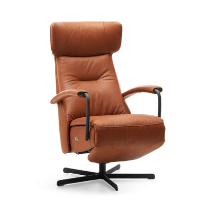 Relaxstoel C-102 Cognac Leer Relaxstoel C-102 Cognac Leer