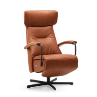 Relaxstoel C-102 Cognac Leer - thumbnail