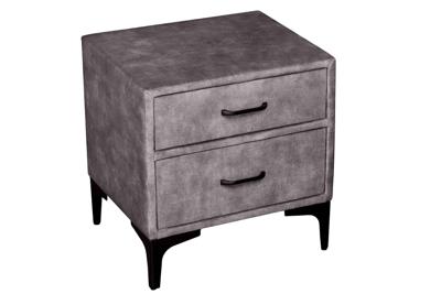 Design nachtkastje BOUTIQUE 50cm donkergrijs fluweel twee lades - 41671