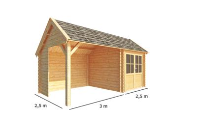 Blokhut, tuinhuisje met overkapping Michelle-Vieve 550 cm bij 250 cm diep kapschuurdak 7 Warentuin Collection - Warentuin collection Blokhut, tuinhuisje met overkapping Michelle-Vieve 550 cm bij 250 cm diep kapschuurdak 7 Warentuin Collection - Warentuin collection