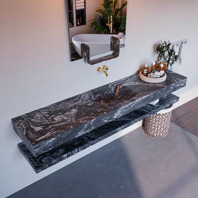 MONDIAZ ALAN-DLUX 200cm planchet Lava. Vrijhangende wastafel CLOUD midden zonder kraangat, kleur Lava. MONDIAZ ALAN-DLUX 200cm planchet Lava. Vrijhangende wastafel CLOUD midden zonder kraangat, kleur Lava.