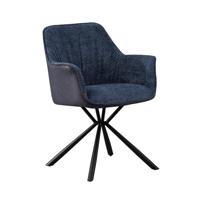 Armstoel Jan Bouclé Blauw - Set van 2 - thumbnail