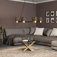 Eglo HanglampEdale 108x51 cm - met bruine kapjes - 43782 - thumbnail