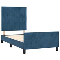 Bedframe zonder matras 90x190 cm fluweel donkerblauw - thumbnail