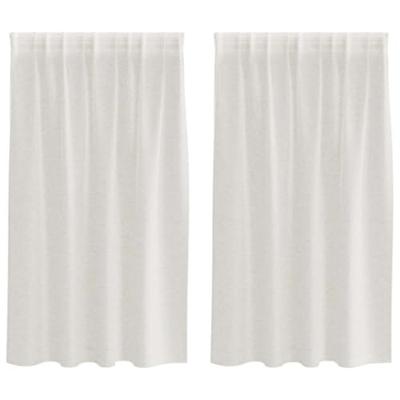 VidaXL Voile gordijn met gordijnen 2 pcs crème 140 x 140 cm polyester