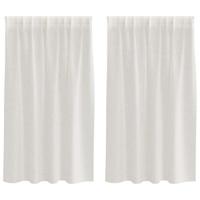 VidaXL Voile gordijn met gordijnen 2 pcs crème 140 x 140 cm polyester - thumbnail