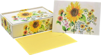 Watercolor Sunflower Notitiekaarten 14 stuks - thumbnail