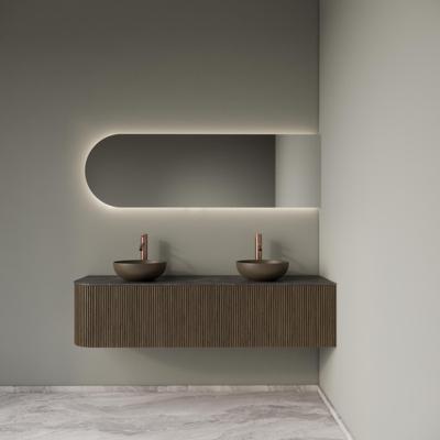 Badkamermeubelset Gliss Design Alluro 160 cm Rechts Ash Grey Badkamermeubelset Gliss Design Alluro 160 cm Rechts Ash Grey