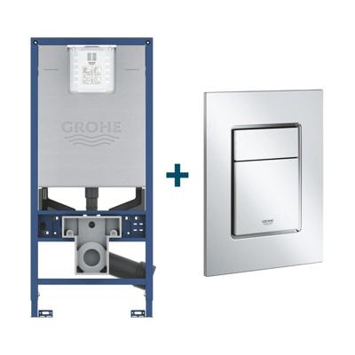 GROHE Rapid SLX inbouwreservoir met frame inclusief GROHE Skate cosmopolitan bedieningsplaat Chroom sw107663/sw336186 GROHE Rapid SLX inbouwreservoir met frame inclusief GROHE Skate cosmopolitan bedieningsplaat Chroom sw107663/sw336186