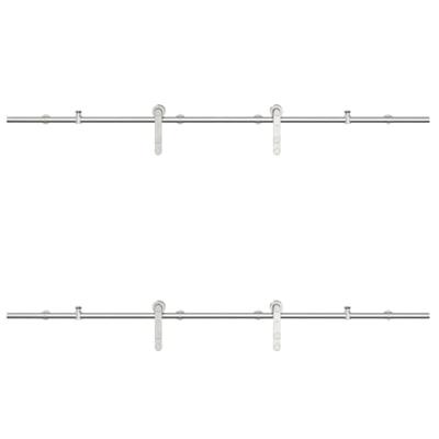 VidaXL Schuifdeur onderdelenset 183 cm roestvrij staal zilverkleurig VidaXL Schuifdeur onderdelenset 183 cm roestvrij staal zilverkleurig