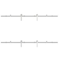 Schuifdeur onderdelenset 183 cm roestvrij staal zilverkleurig - thumbnail