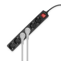 ACT stekkerdoos met lichtgevende schakelaar, 6 sockets, 3 m - thumbnail