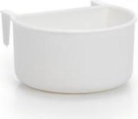 Kunststof voederbak voor vogels wit - thumbnail