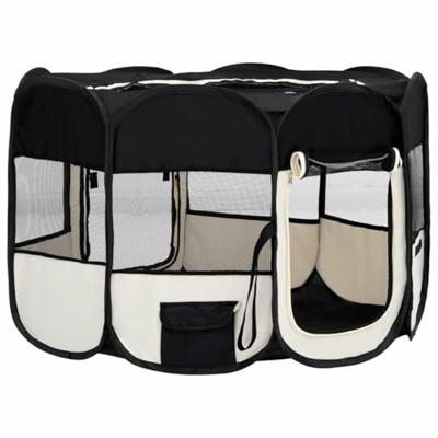 VidaXL Hondenren inklapbaar met draagtas 110x110x58 cm zwart VidaXL Hondenren inklapbaar met draagtas 110x110x58 cm zwart