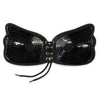 3 stuks trekken touw vleugel onzichtbare ondergoed zonder stalen ring trek touw silicone onzichtbare Nubra Cup grootte: A (zwart) - thumbnail