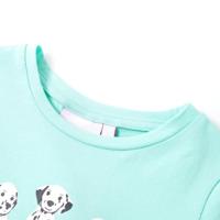 Kindershirt met hondenprint 128 lichtmintkleurig - thumbnail