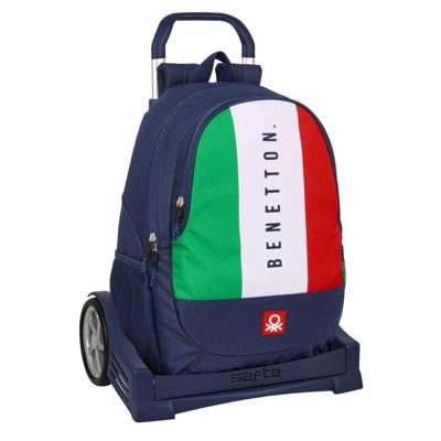 Schoolrugzak met Wielen Benetton Flag Marineblauw 32 x 44 x 16 cm