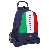 Schoolrugzak met Wielen Benetton Flag Marineblauw 32 x 44 x 16 cm - thumbnail