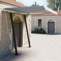 Luifel automatisch uittrekbaar met palen 3x2,5 m blauw en wit - thumbnail