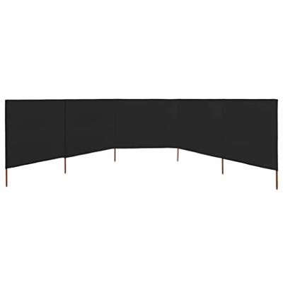 VidaXL Windscherm 5-panelen 600x160 cm stof zwart