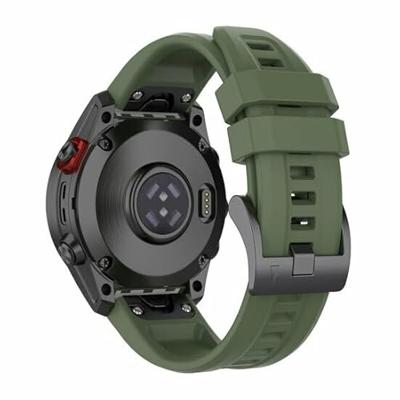 By Qubix - Siliconen sportbandje - Leger groen - Compatible met Garmin Instinct 3-50mm - Compatible Garmin bandje