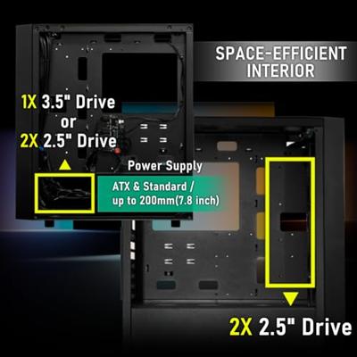 PC-behuizing - BITFENIX - Fang ARGB (zwart) - Medium toren - ATX-formaat - Zonder voeding
