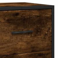 Dressoir 68x35x76 cm bewerkt hout en metaal gerookt eiken - thumbnail