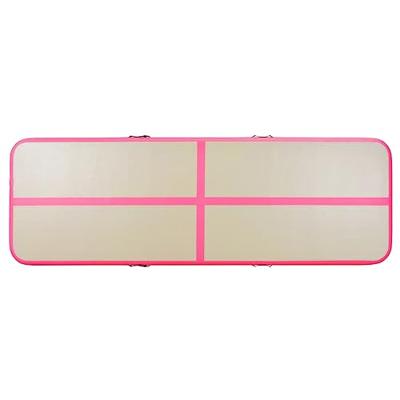 VidaXL Gymnastiekmat met pomp opblaasbaar 600x100x10 cm pvc roze - thumbnail