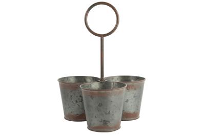 Bloempot drieling ro Jack zink-L23B23H30CM