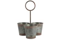 Bloempot drieling ro Jack zink-L23B23H30CM - thumbnail