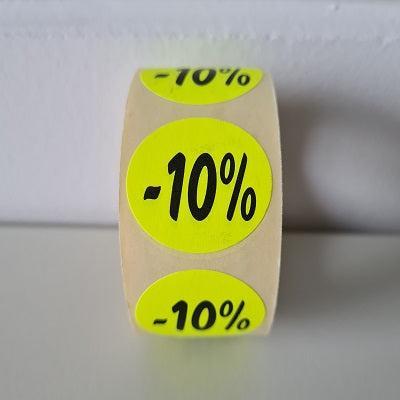 Etiket fluor geel 27mm -10% 500/rol