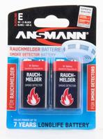 Ansmann Rauchmelderbatterie 9V batterij (blok) Alkaline 550 mAh 9 V 2 stuk(s) - thumbnail