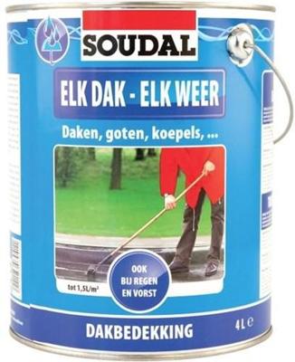 Soudal elk dak - elk weer | grijs | 4 l - 101520 Soudal elk dak - elk weer | grijs | 4 l - 101520