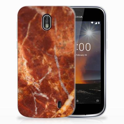 Nokia 1 | TPU | Siliconen hoesje | Marmer Bruin